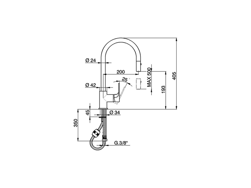 CISAL A300057521 Alma Series Single Lever Sink Mixer Chrome